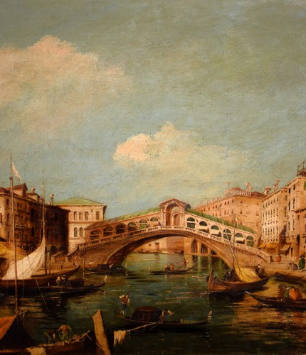 XIXe siècle - Venise, Grand Canal et Pont du Rialto - Giuseppe Ponga (1856 -1925)